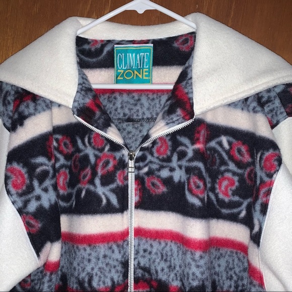 Women’s XL Vintage CLIMATE ZONE Zip Hood Full Zip Thick Fleece Coat EXCELLENT - Picture 2 of 15